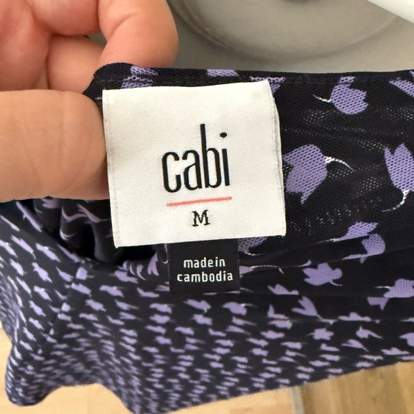 Womens Black & Lavender Mesh V-Neck Top - Picture 2 of 4